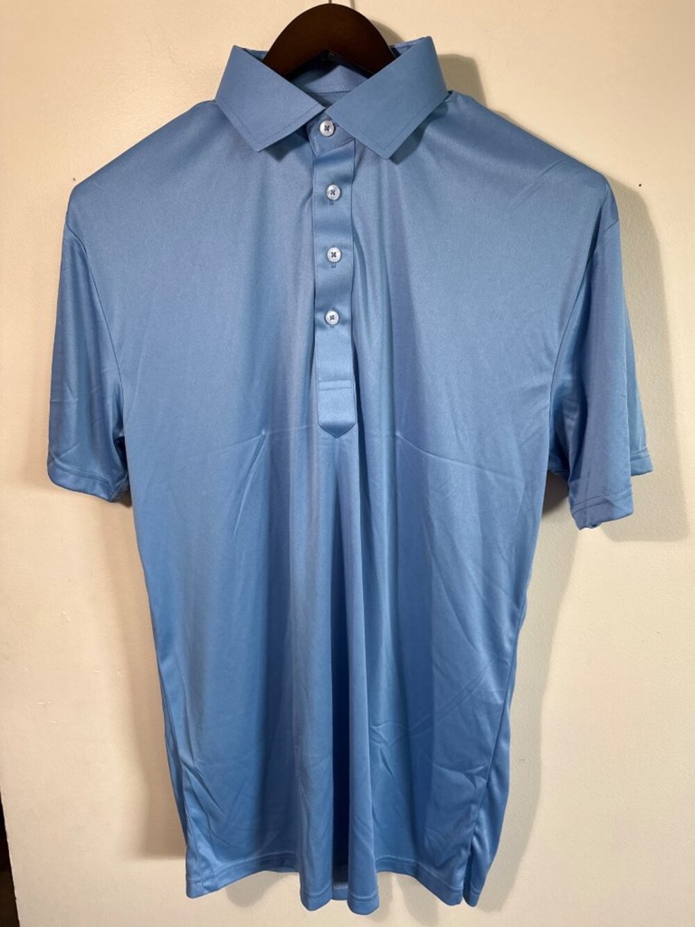 Collars & Co. Light Blue Large Tall Dress Collar Polo Shirt 100% Polyester